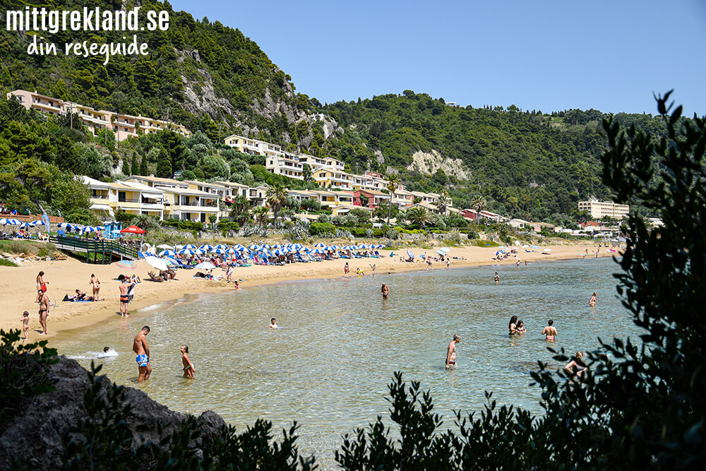 Glyfada beach på Korfu
